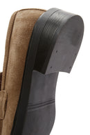Women's Brown Suede Leather Buckle Loafer | Derimod