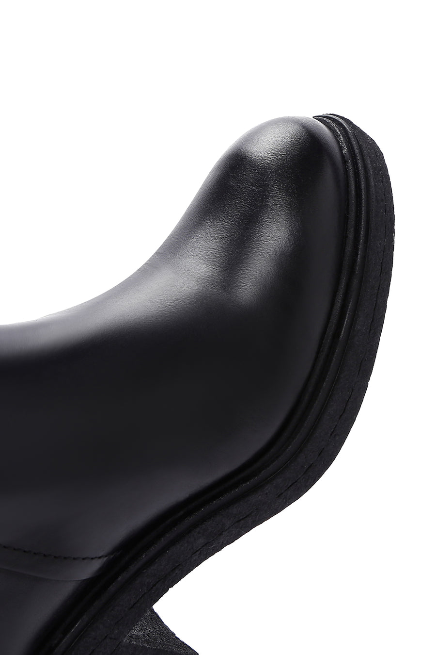 Women's Black Leather Zippered Boots