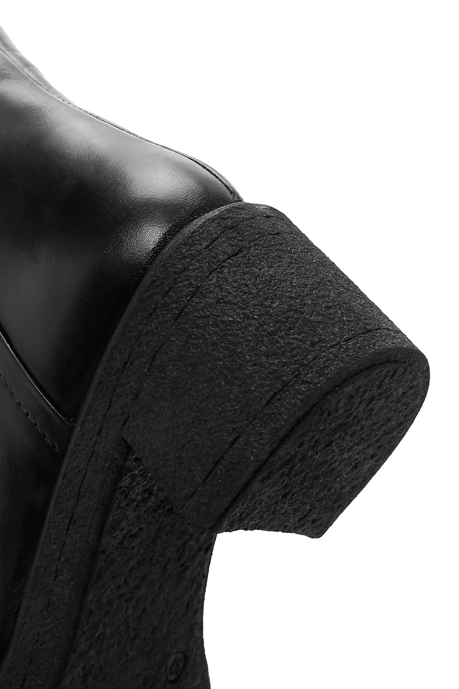 Women's Black Leather Zippered Boots