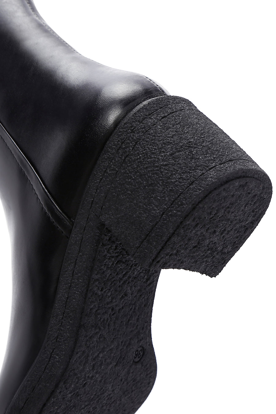 Women's Black Leather Zippered Boots