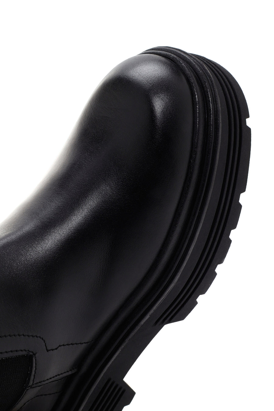 Women's Black Zippered Leather Boots