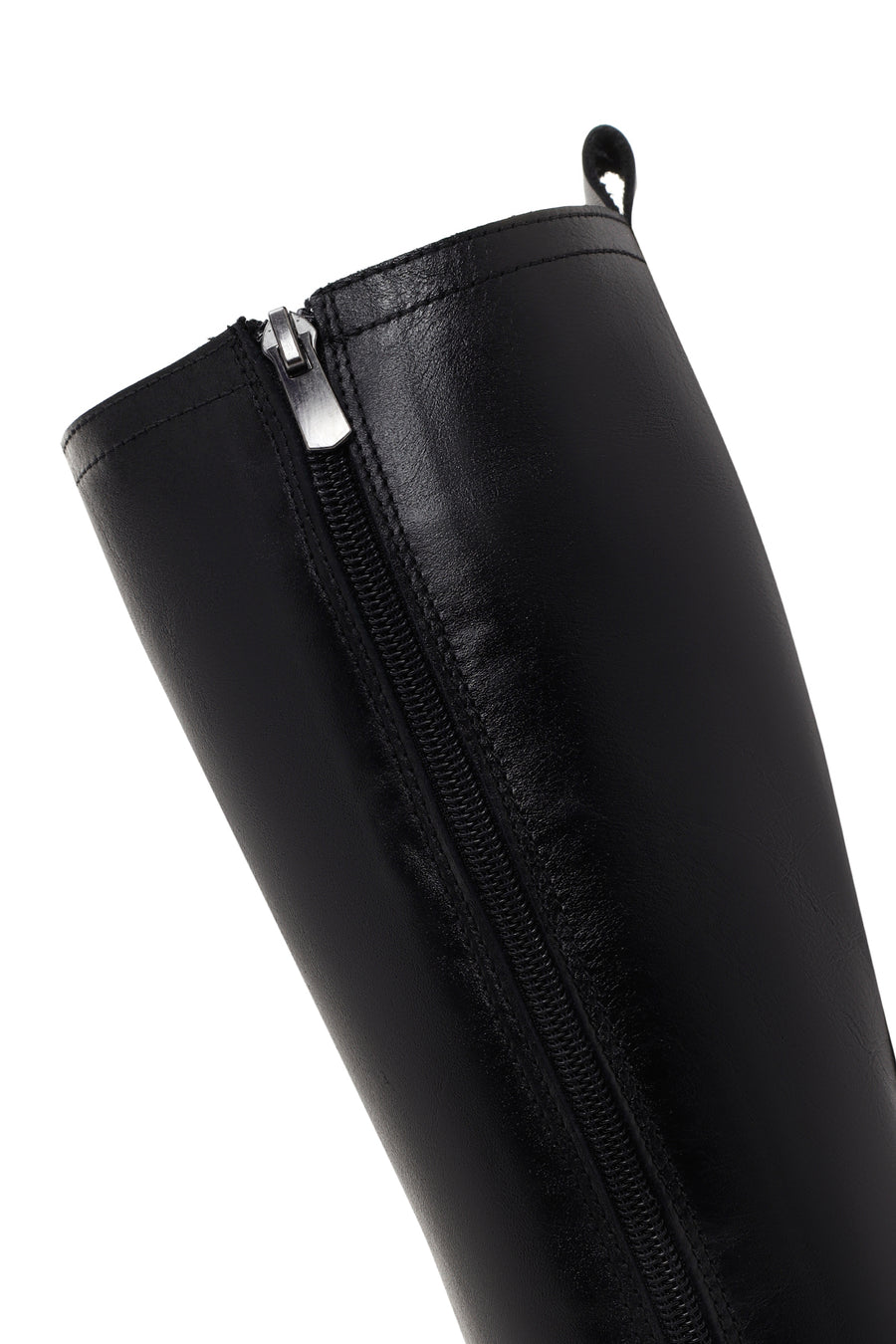 Women's Black Zippered Leather Boots