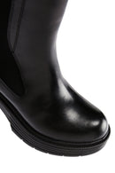 Women's Black Leather Heeled Chelsea Boots | Derimod