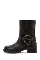 Women's Brown Leather Boots | Derimod