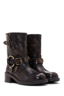 Women's Brown Leather Boots | Derimod