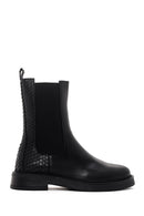 Women's Black Leather Chelsea Boots | Derimod