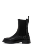 Women's Black Leather Chelsea Boots | Derimod
