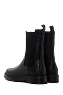 Women's Black Leather Chelsea Boots | Derimod