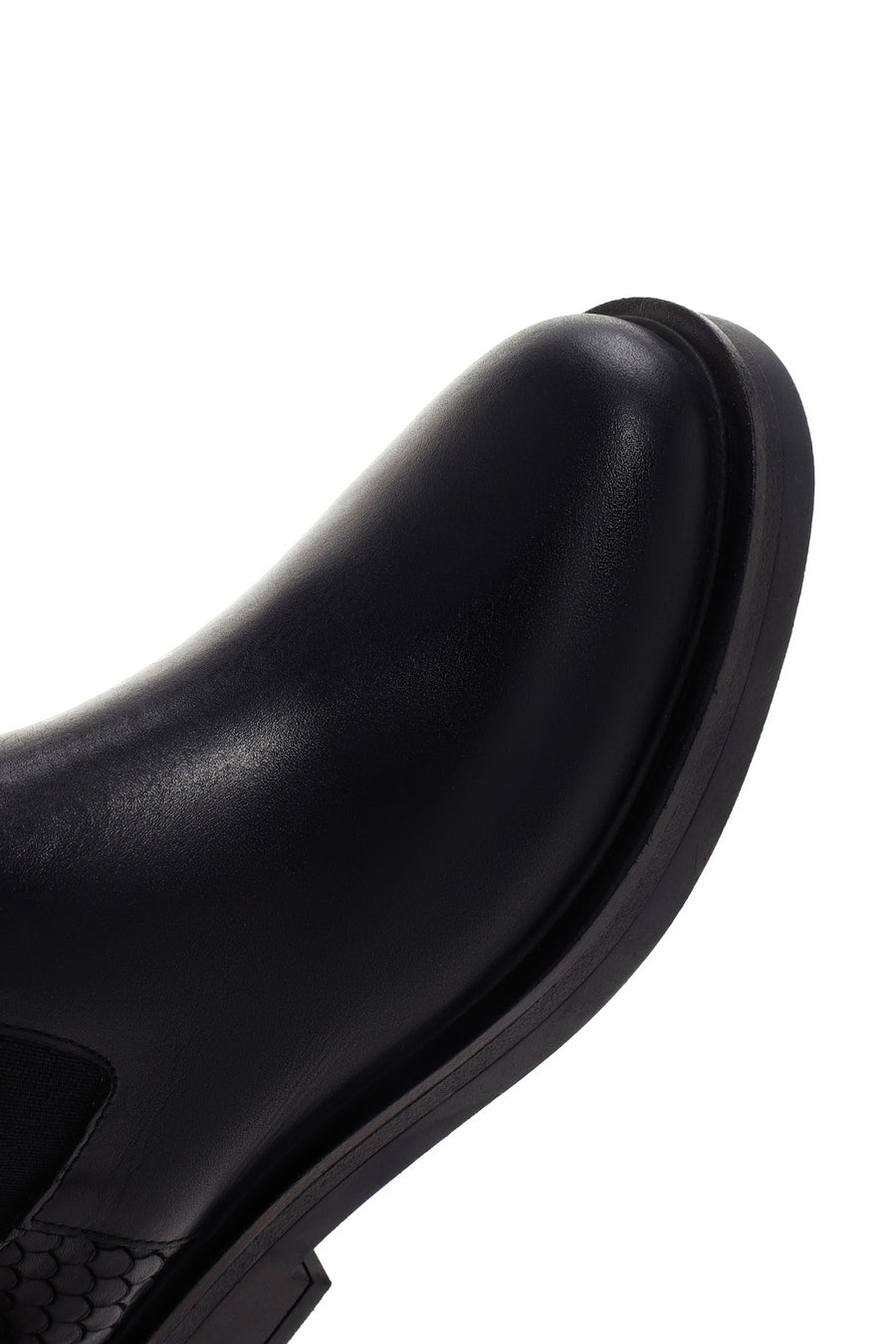 Women's Black Leather Chelsea Boots