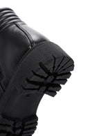 Women's Black Leather Zippered Casual Boots | Derimod
