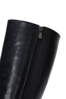 Women's Black Leather Zippered Heeled Boots | Derimod