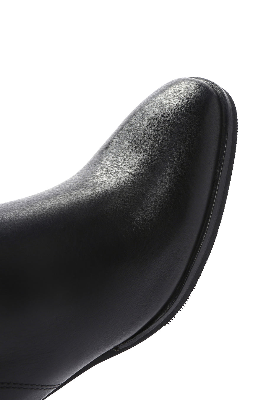 Women's Black Thick Heeled Zippered Leather Boots