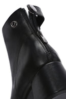 Women's Black Thick Heeled Zippered Leather Boots | Derimod