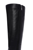 Women's Black Thick Soled Zippered Leather Boots | Derimod