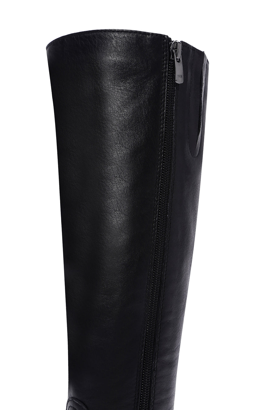 Women's Black Thick Soled Zippered Leather Boots