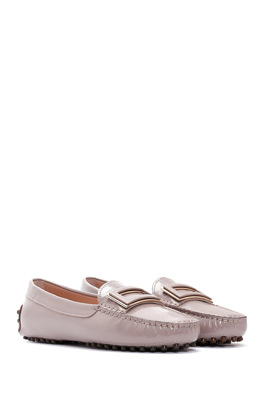 Women's Mink Patent Leather Buckle Loafer