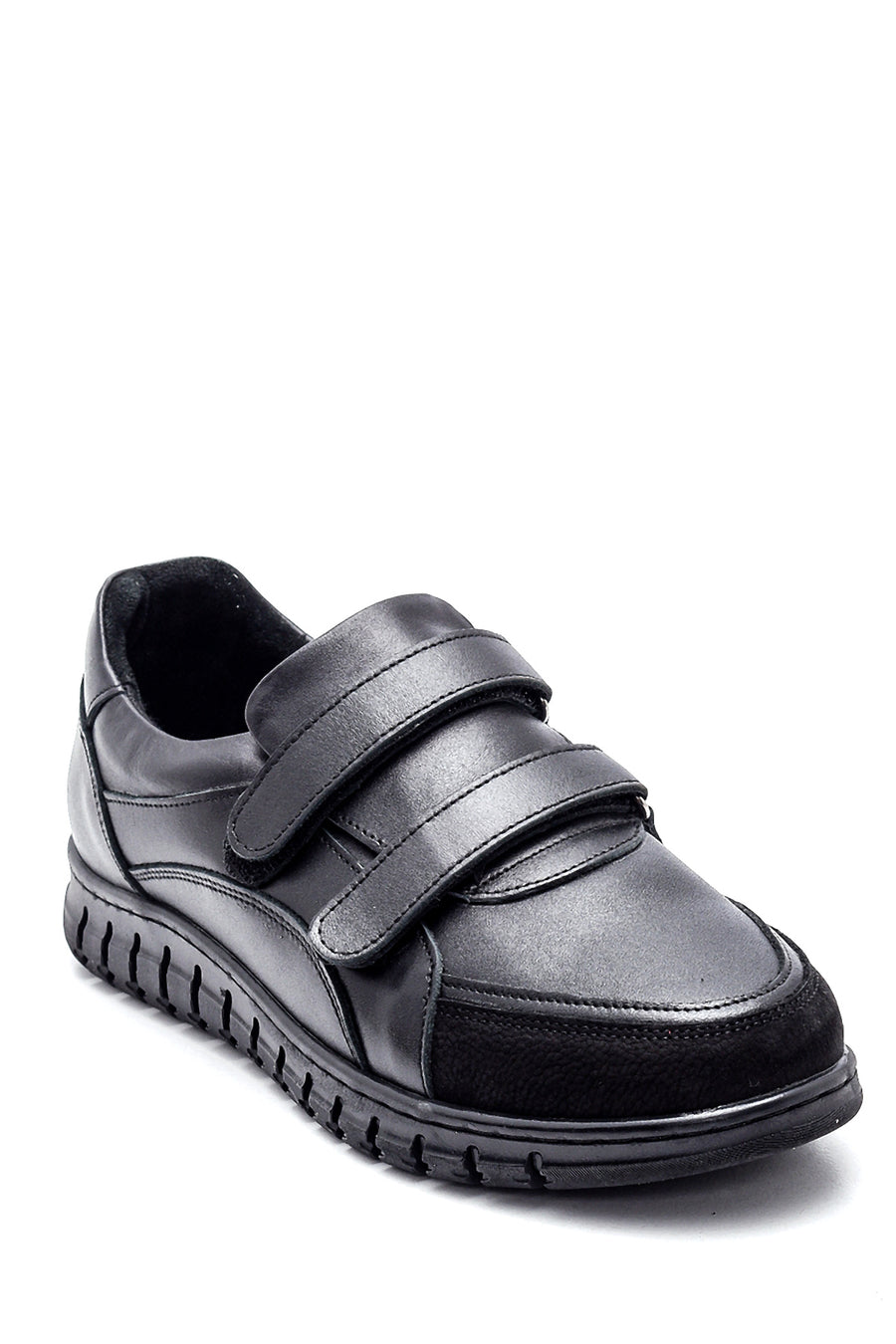 Women's Black Leather Comfort Casual Shoes