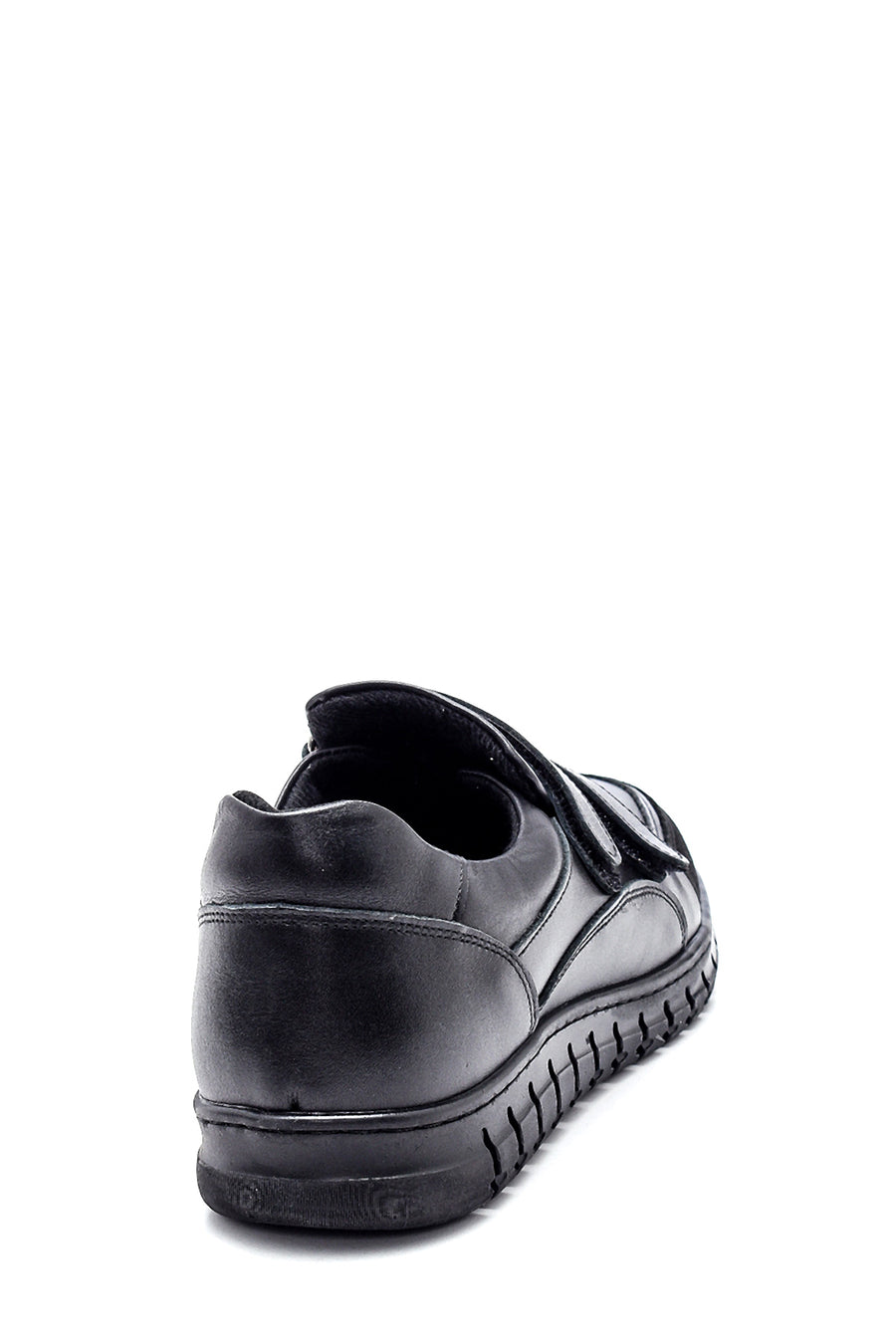 Women's Black Leather Comfort Casual Shoes