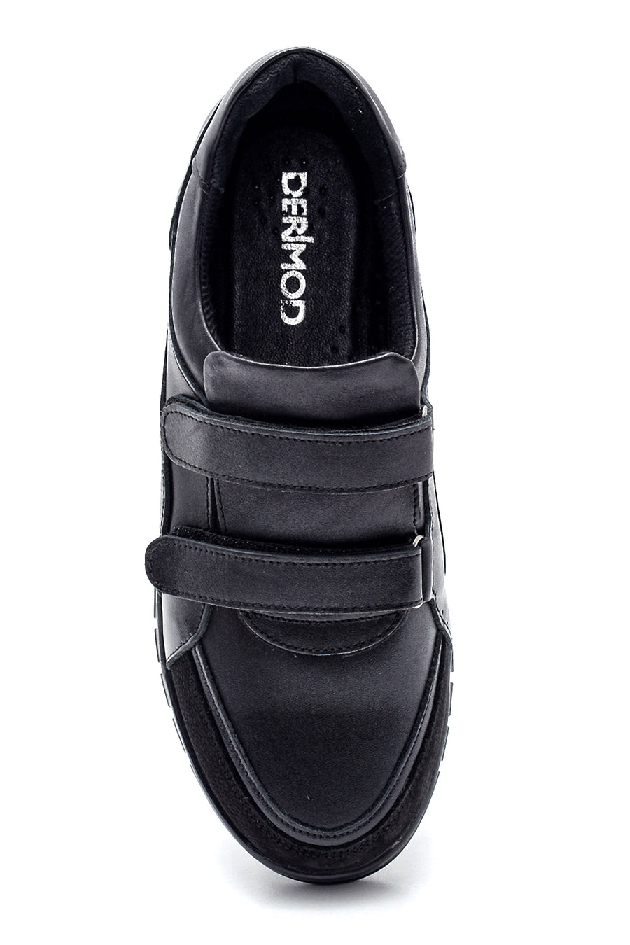 Women's Black Leather Comfort Casual Shoes