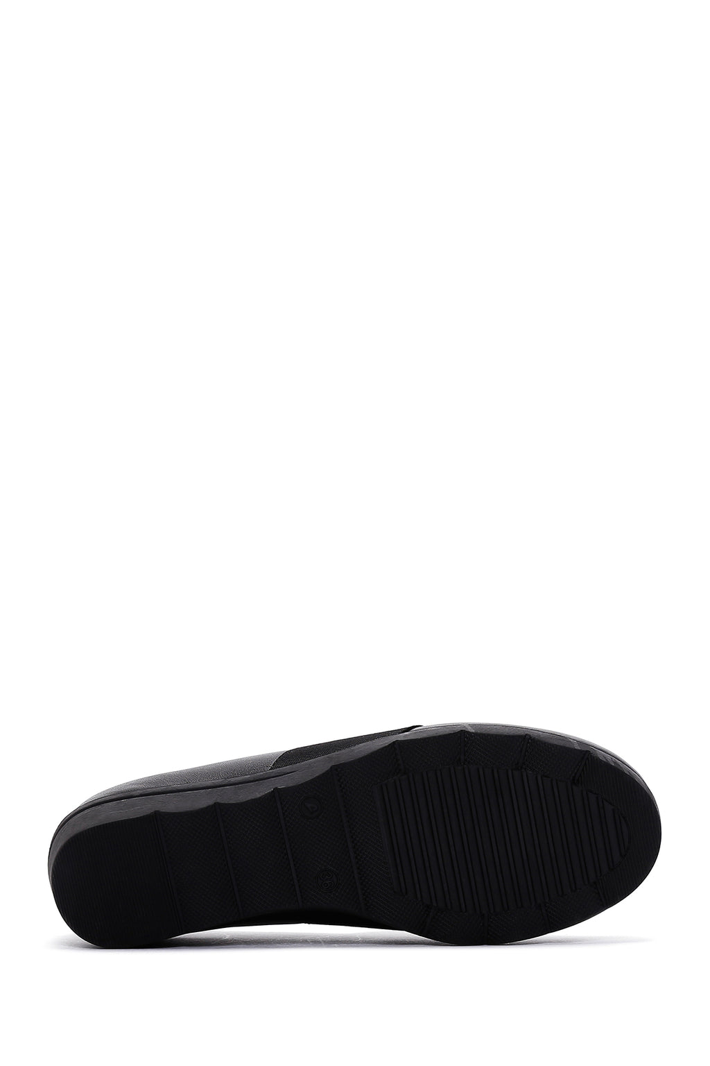 Kadın Siyah Deri Dolgu Topuk Comfort Ayakkabı