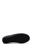 Woman Black Leather Wedge Heel Comfort Shoes | Derimod