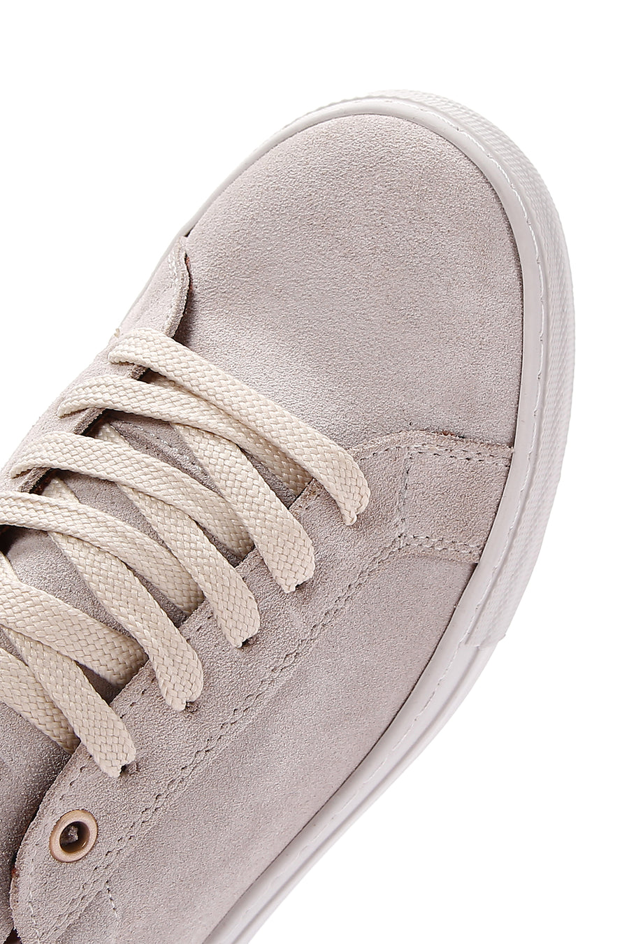 Women's Beige Suede Leather Thick Soled Sneaker