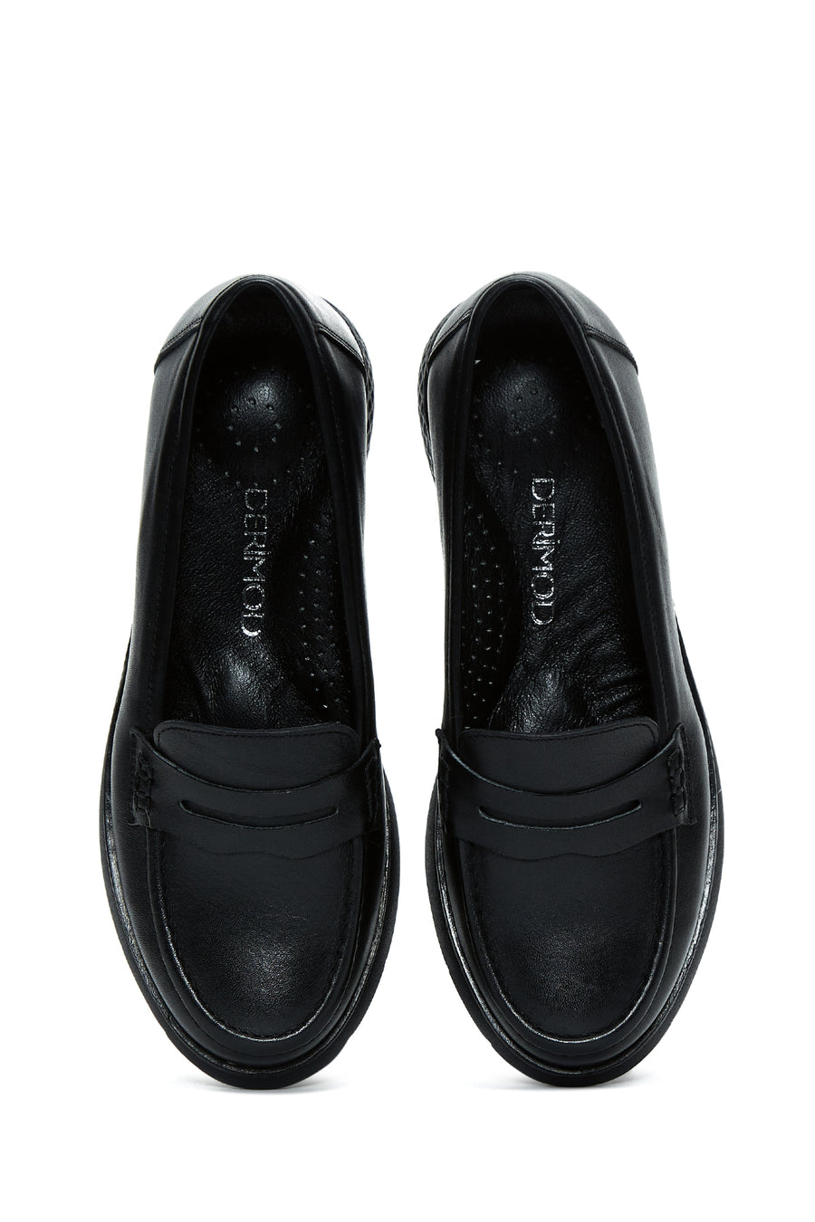 Women's Black Leather Comfort Shoes