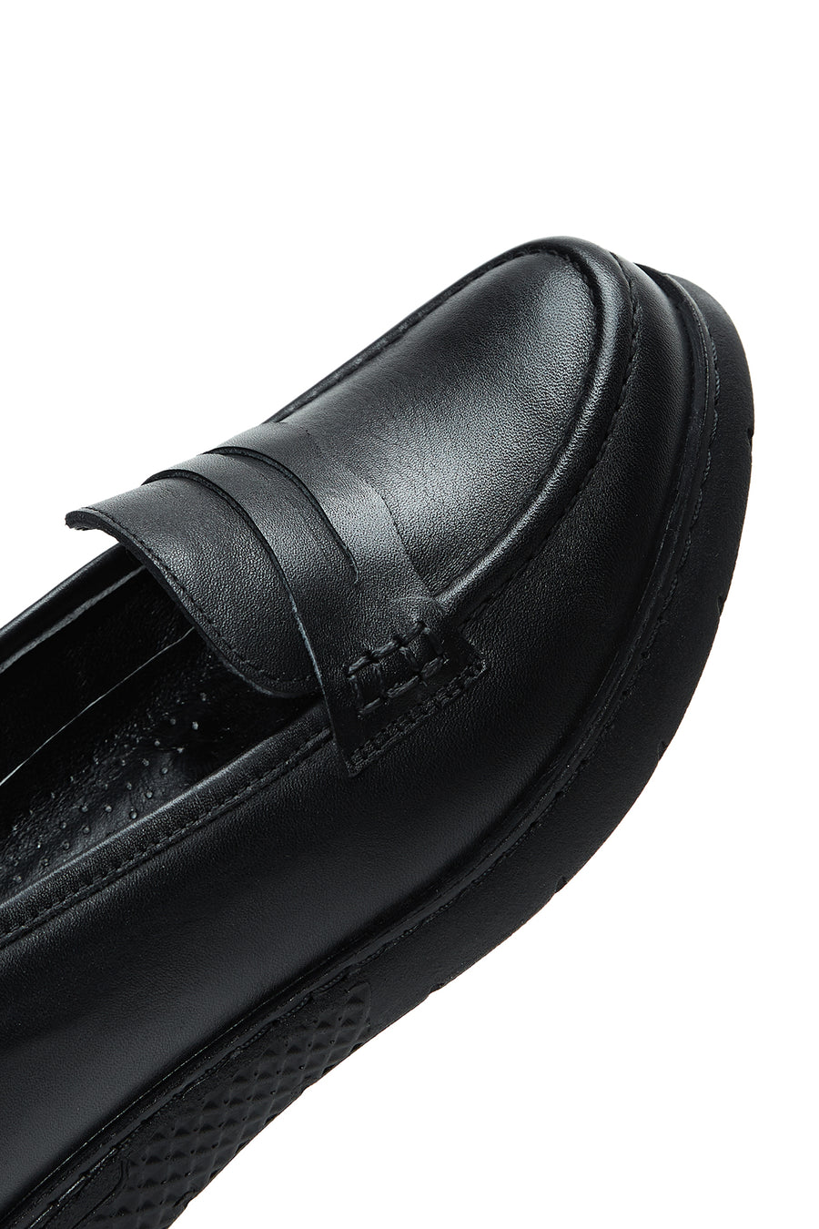 Women's Black Leather Comfort Shoes