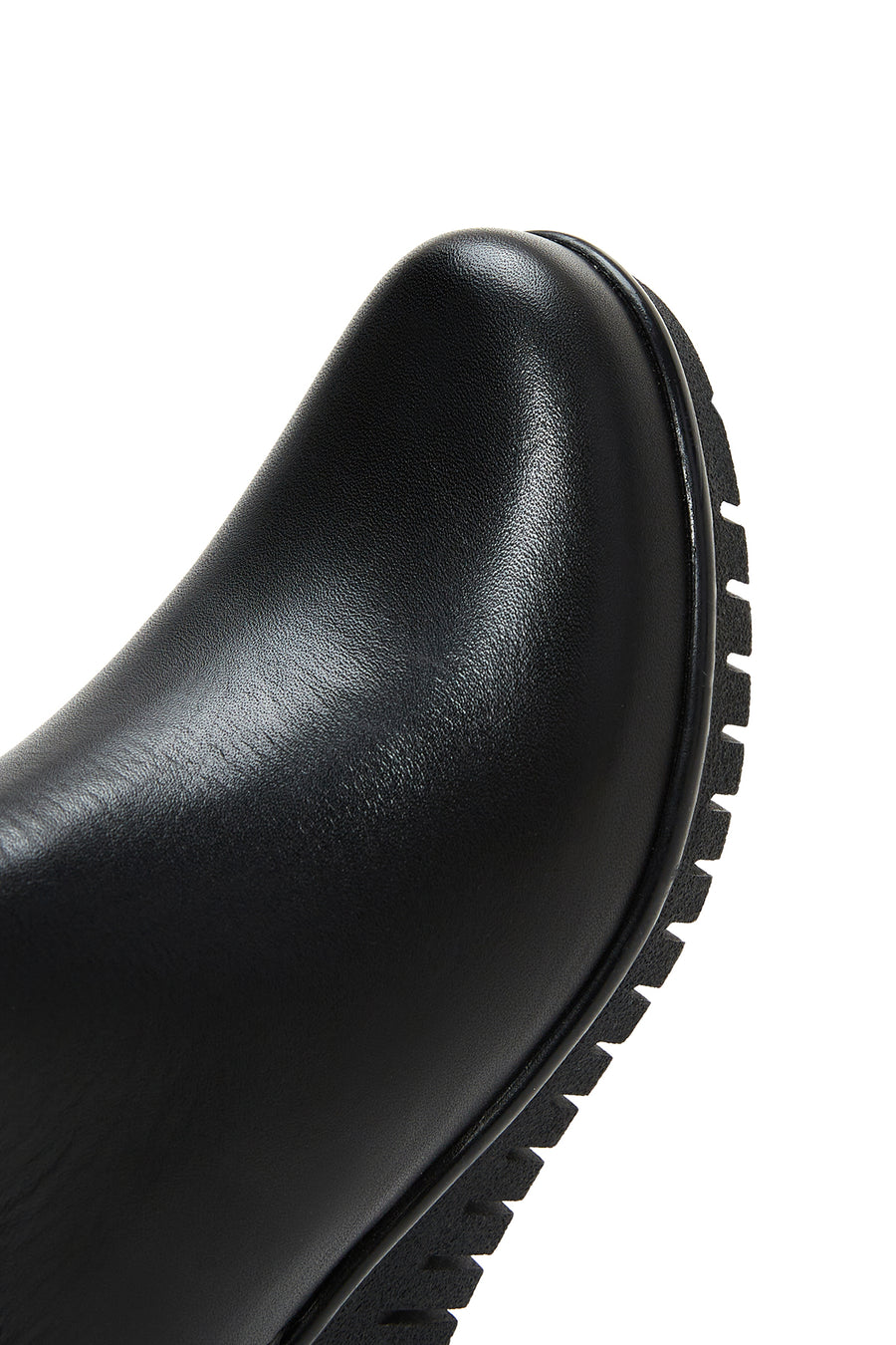 Women's Black Leather Wedge Heel Boots
