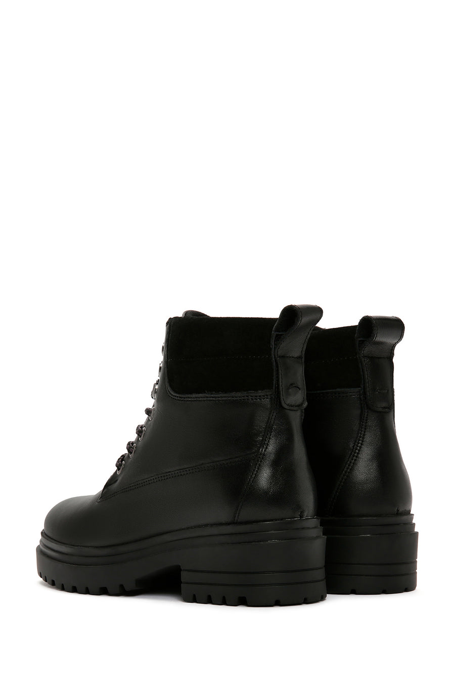 Women's Black Zippered Leather Boots