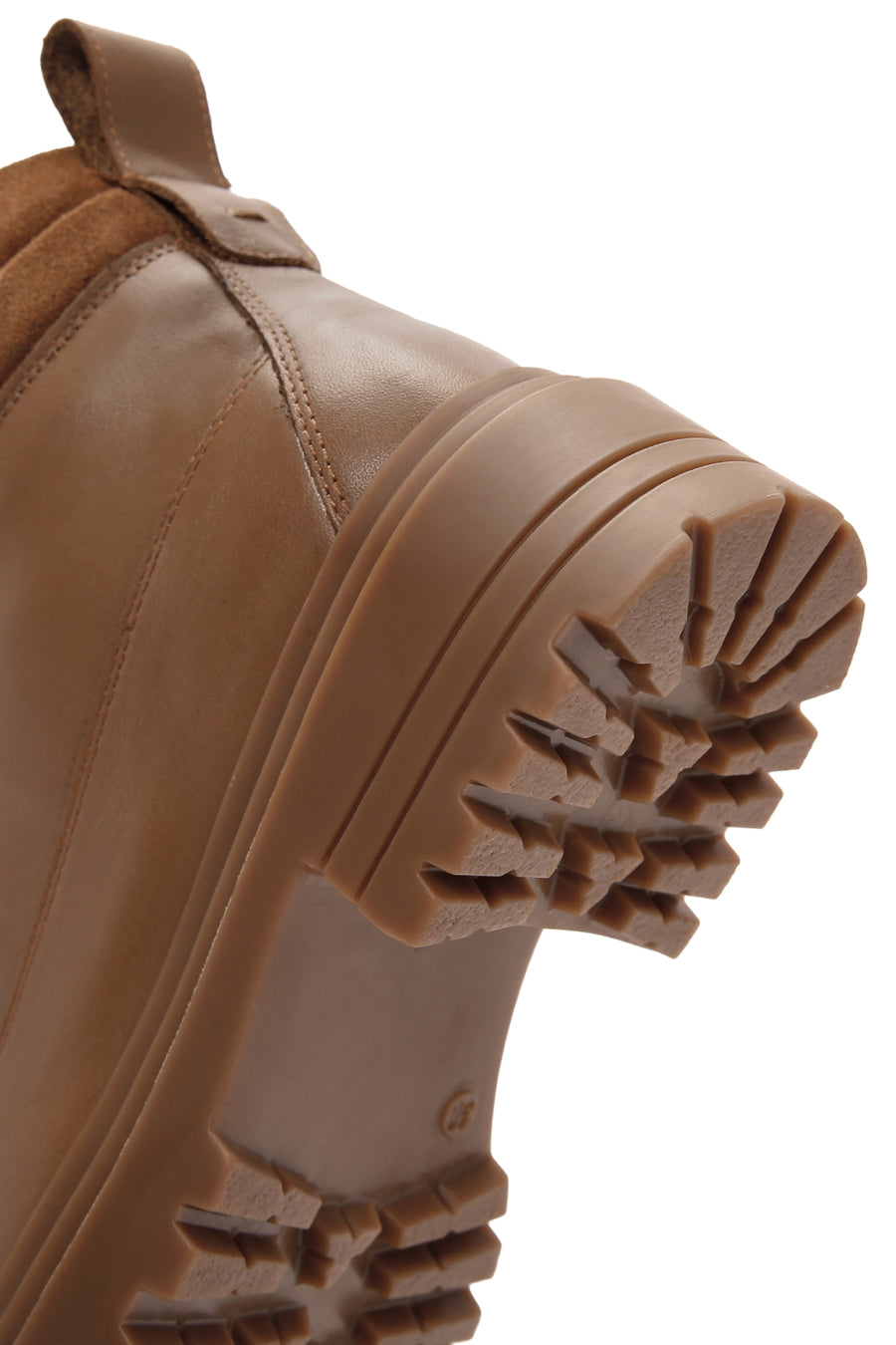 Women's Tan Zippered Leather Boots