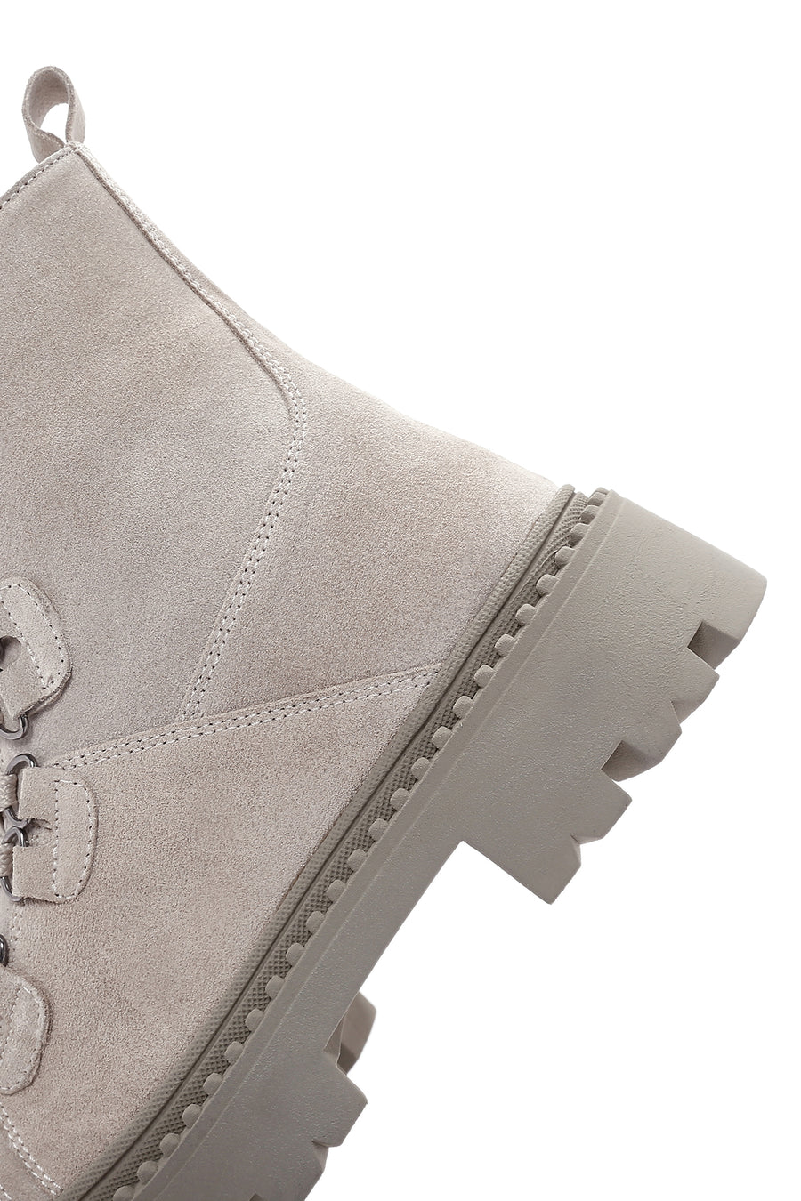 Women's Gray Suede Leather Zippered Boots