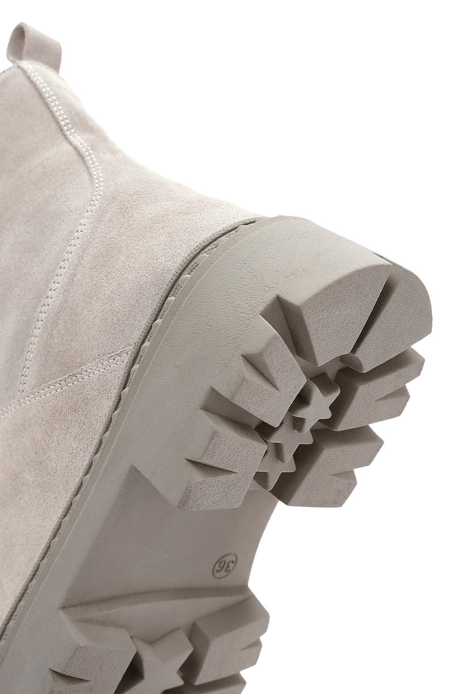 Women's Gray Suede Leather Zippered Boots