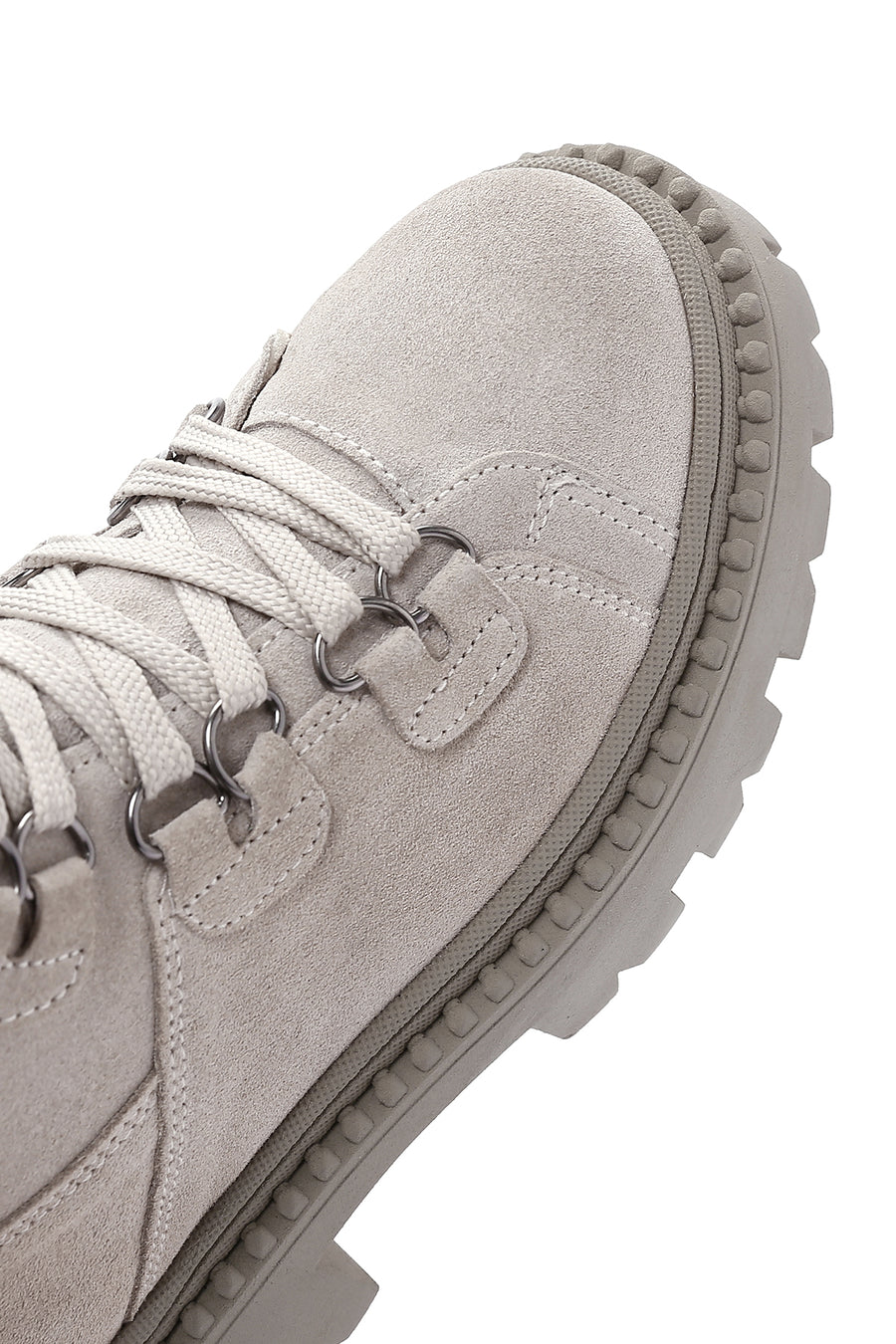 Women's Gray Suede Leather Zippered Boots