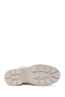Women's Beige Short Heeled Leather Boots | Derimod