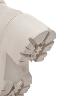 Women's Beige Short Heeled Leather Boots | Derimod