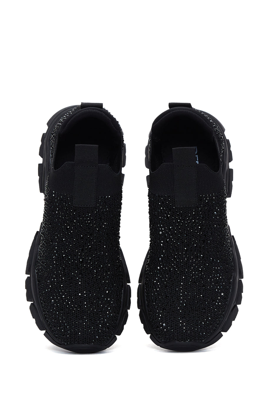 Women's Black Stone Thick Soled Sneaker