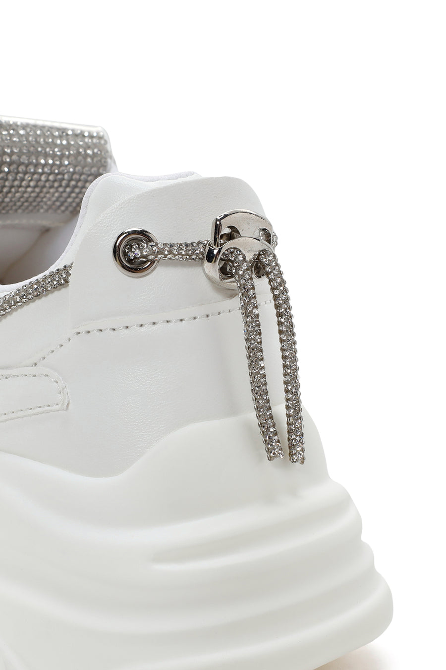 Women's White Thick Soled Sneaker