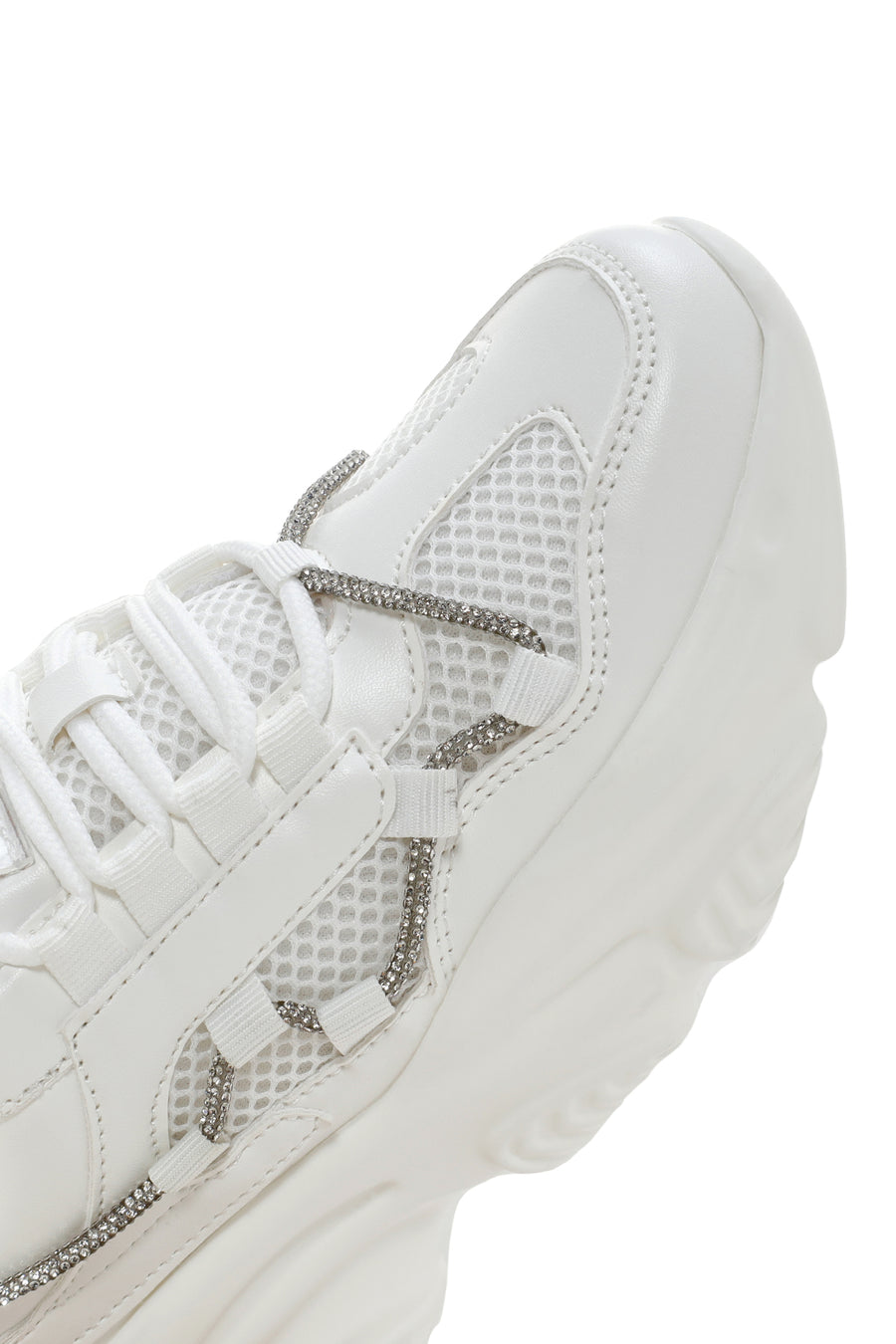 Women's White Thick Soled Sneaker