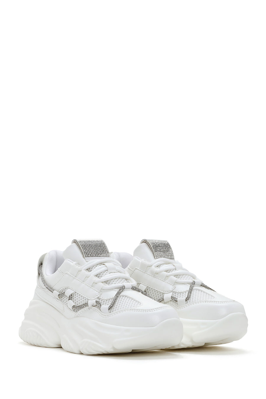 Women's White Thick Soled Sneaker