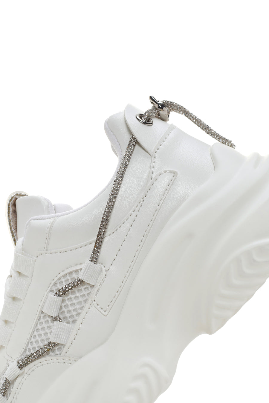 Women's White Thick Soled Sneaker