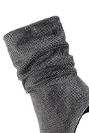 Women's Silver Thin Heeled Stone Boots | Derimod
