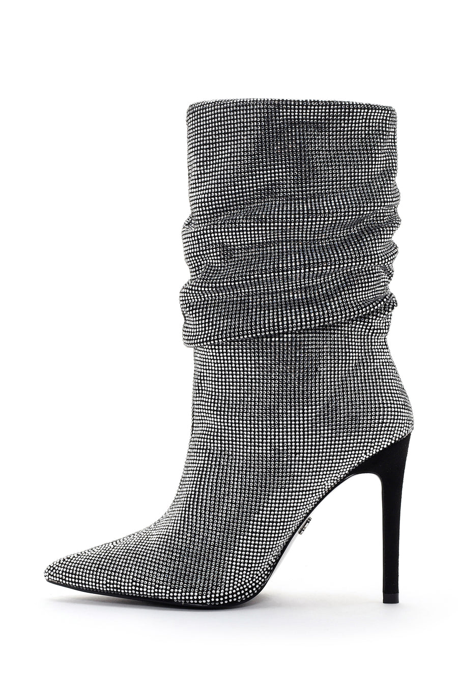 Women's Silver Thin Heeled Stone Boots