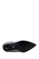 Women's Silver Thin Heeled Stone Boots | Derimod