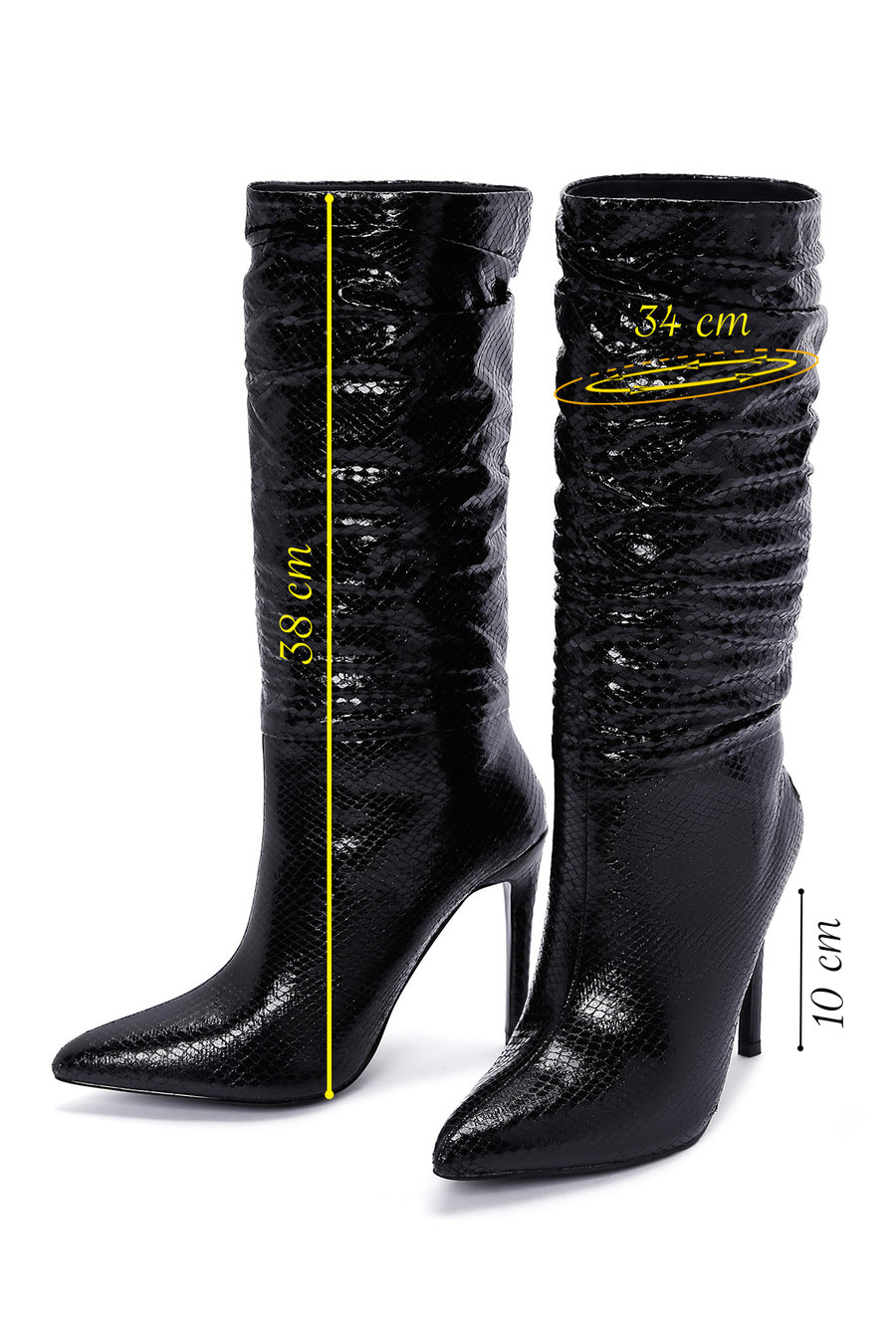 Women's Black Thin Heeled Boots