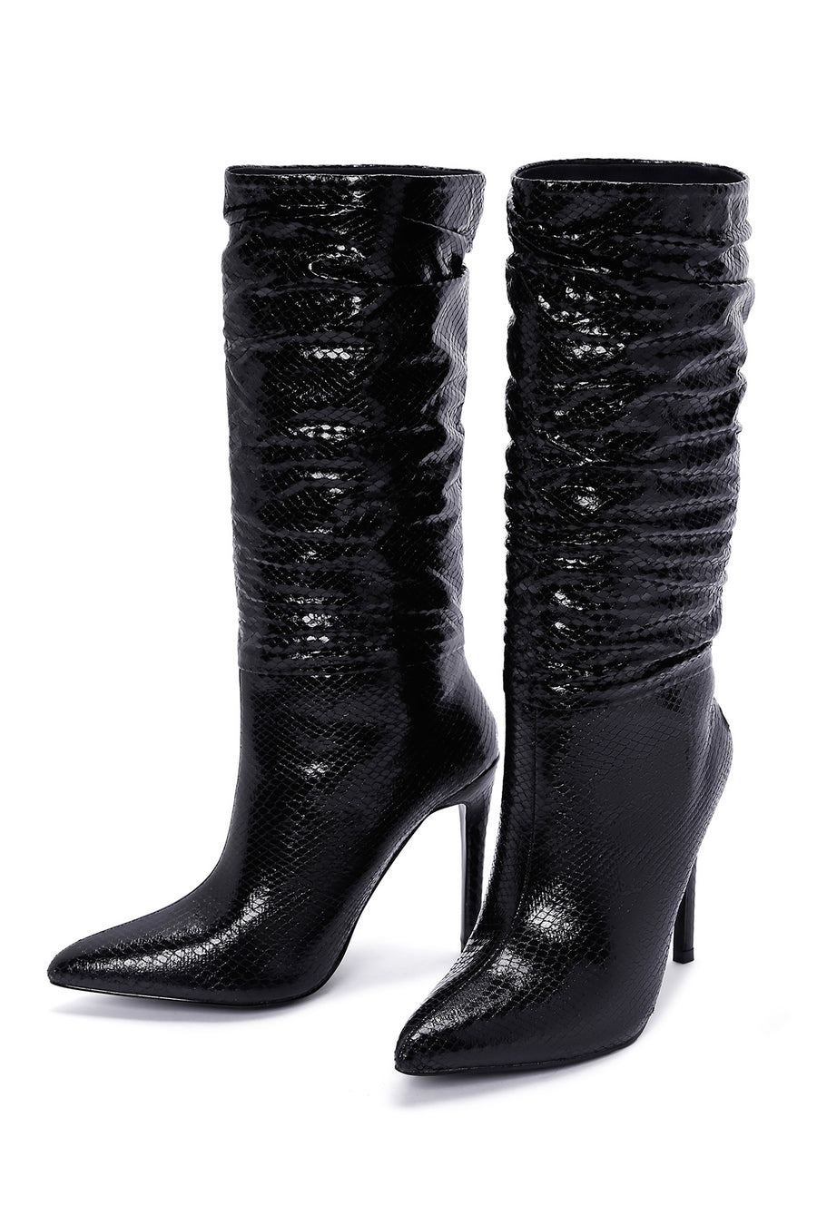 Women's Black Thin Heeled Boots