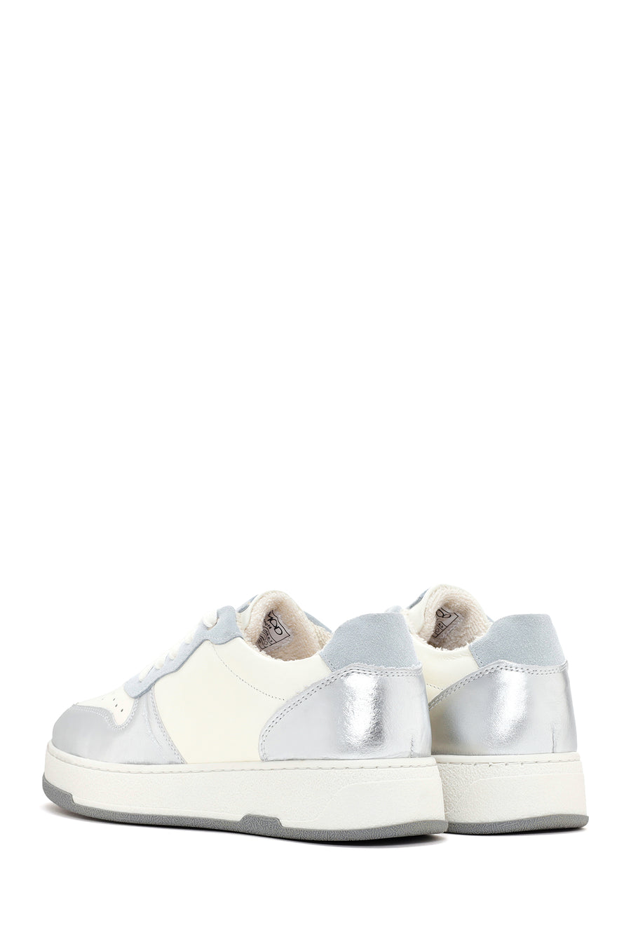 Kadın Gümüş Deri Sneaker