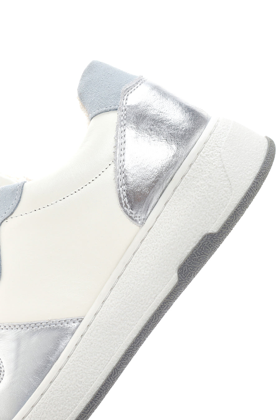 Kadın Gümüş Deri Sneaker