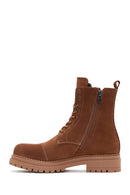 Women's Camel Suede Leather Boots | Derimod