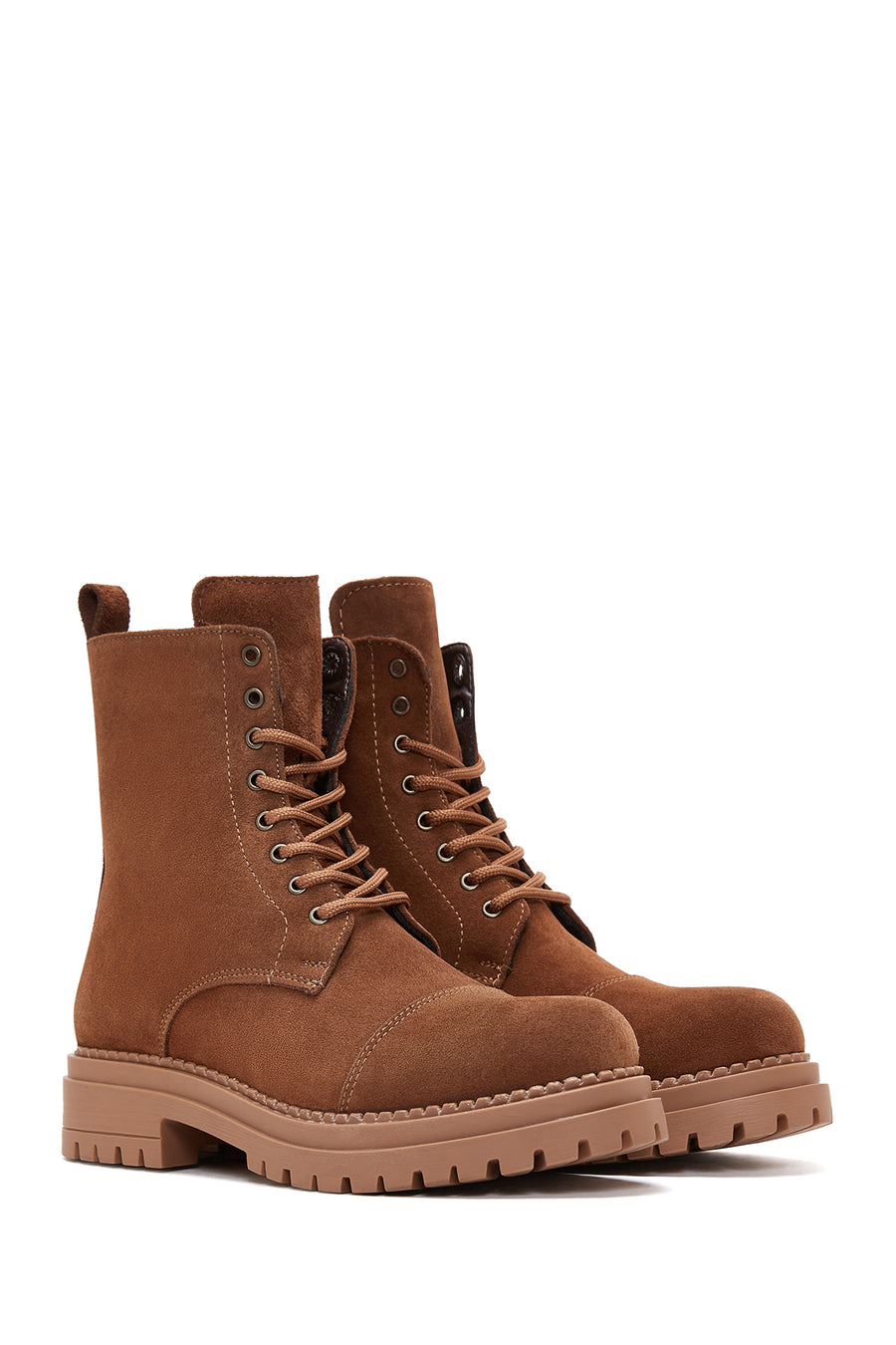 Women's Camel Suede Leather Boots